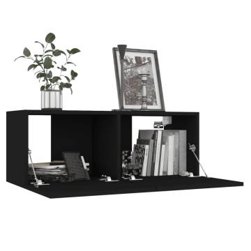 TV Cabinets 4 pcs Black 80x30x30 cm Engineered Wood