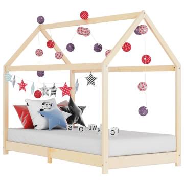 Kids Bed Frame Solid Pine Wood 90x200 cm