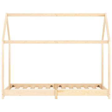 Kids Bed Frame Solid Pine Wood 90x200 cm