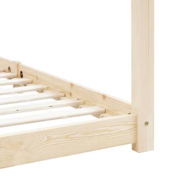 Kids Bed Frame Solid Pine Wood 90x200 cm