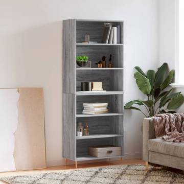 Highboard Grey Sonoma 69.5x32.5x180 cm Engineered Wood