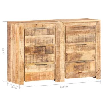 Drawer Cabinet 118x33x75 cm Solid Mango Wood