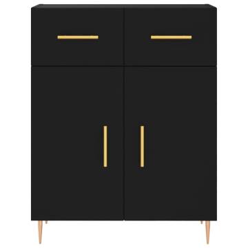 Highboard Black 69.5x34x180 cm Engineered Wood