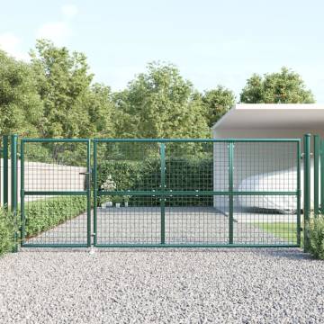 Mesh Garden Gate Green 350x175 cm Galvanised Steel