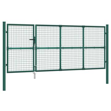 Mesh Garden Gate Green 350x175 cm Galvanised Steel