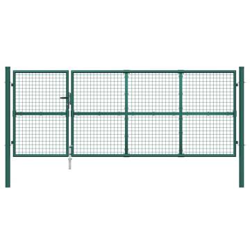 Mesh Garden Gate Green 350x175 cm Galvanised Steel