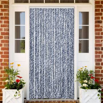 Insect Curtain Blue and White 118x220 cm Chenille