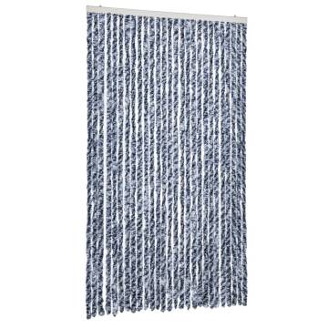 Insect Curtain Blue and White 118x220 cm Chenille