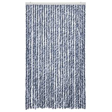 Insect Curtain Blue and White 118x220 cm Chenille