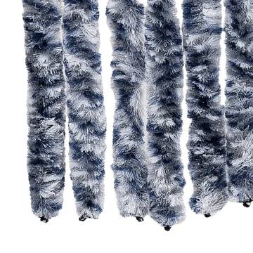 Insect Curtain Blue and White 118x220 cm Chenille