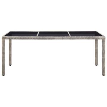 Garden Table Grey 190x90x75 cm Poly Rattan