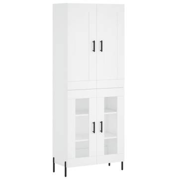 Highboard White 69.5x34x180 cm Engineered Wood