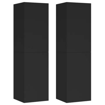 TV Cabinets 2 pcs Black 30.5x30x110 cm Engineered Wood