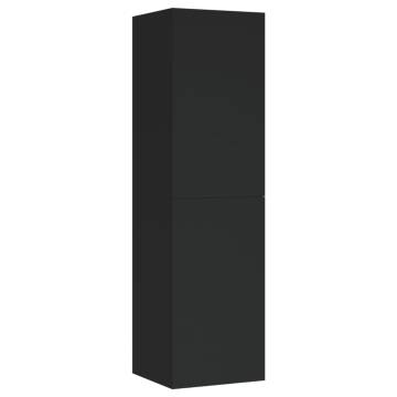 TV Cabinets 2 pcs Black 30.5x30x110 cm Engineered Wood