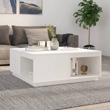 Coffee Table White 100x101x40.5 cm Solid Wood Pine