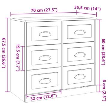 Sideboards 3 pcs Sonoma Oak Engineered Wood