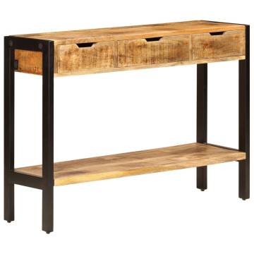 Sideboard with 3 Drawers 110x35x75 cm Solid Mango Wood