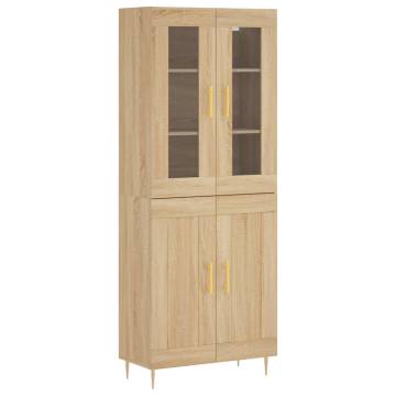 Highboard Sonoma Oak 69.5x34x180 cm Engineered Wood