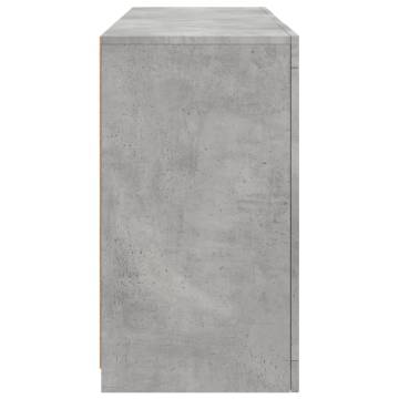 Sideboard with LED Lights Concrete Grey 123x37x67 cm