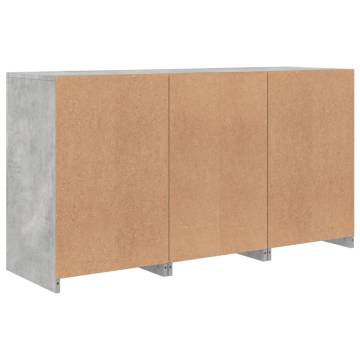 Sideboard with LED Lights Concrete Grey 123x37x67 cm