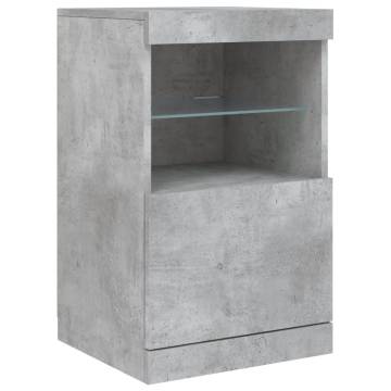 Sideboard with LED Lights Concrete Grey 123x37x67 cm