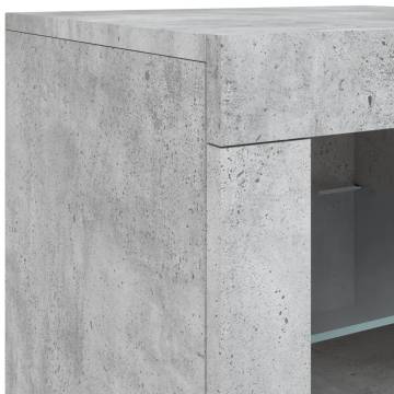 Sideboard with LED Lights Concrete Grey 123x37x67 cm