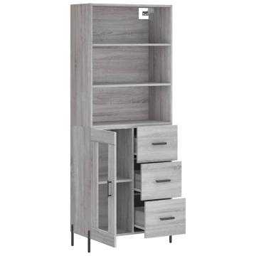 Highboard Grey Sonoma 69.5x34x180 cm Engineered Wood