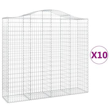 Arched Gabion Baskets 10 pcs 200x50x180200 cm Galvanised Iron