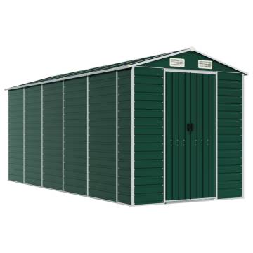 Garden Shed Green 191x470x198 cm Galvanised Steel