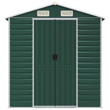 Garden Shed Green 191x470x198 cm Galvanised Steel