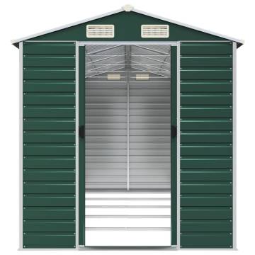 Garden Shed Green 191x470x198 cm Galvanised Steel