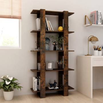 Book CabinetRoom Divider Smoked Oak 80x30x160 cm Engineered Wood