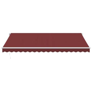 Manual Retractable Awning with LED Burgundy 450x300 cm