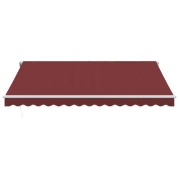 Manual Retractable Awning with LED Burgundy 400x350 cm