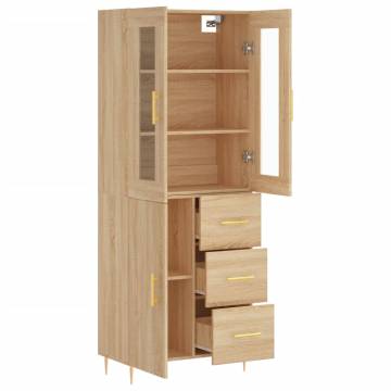 Highboard Sonoma Oak 69.5x34x180 cm Engineered Wood