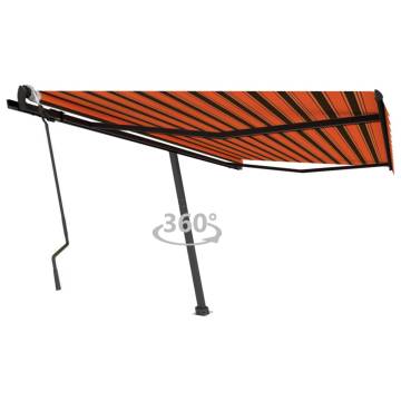 Freestanding Manual Retractable Awning 450x300 cm OrangeBrown