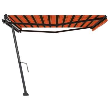 Freestanding Manual Retractable Awning 450x300 cm OrangeBrown