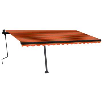 Freestanding Manual Retractable Awning 450x300 cm OrangeBrown