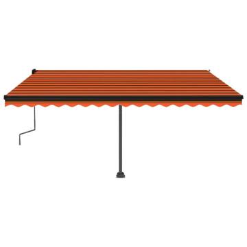 Freestanding Manual Retractable Awning 450x300 cm OrangeBrown