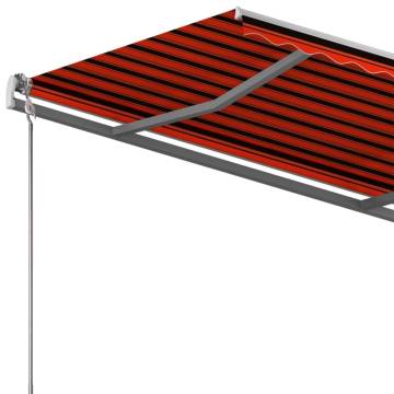 Freestanding Manual Retractable Awning 450x300 cm OrangeBrown