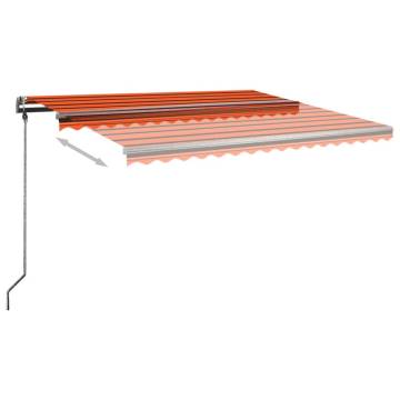 Freestanding Manual Retractable Awning 450x300 cm OrangeBrown