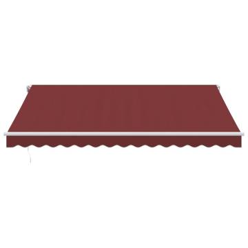 Manual Retractable Awning with LED Burgundy 400x300 cm