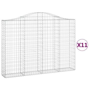 Arched Gabion Baskets 11 pcs 200x30x140160 cm Galvanised Iron