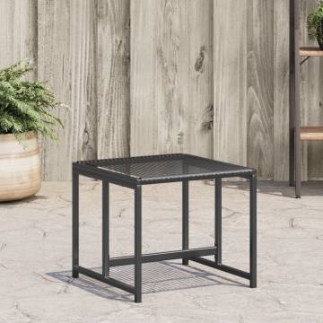 Garden Stools 4 pcs Black Poly Rattan