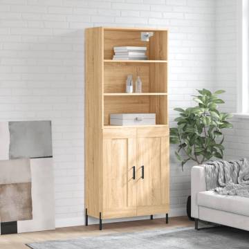 Highboard Sonoma Oak 69.5x34x180 cm Engineered Wood