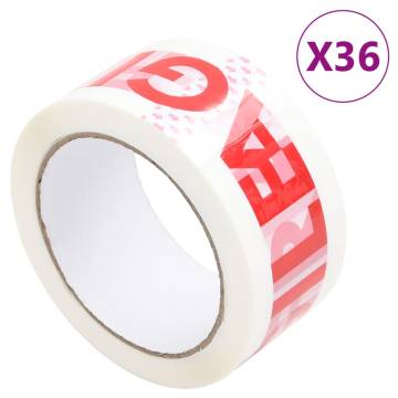 Packaging Tape 36 pcs FRAGILE Printed White 48 mm x 66 m