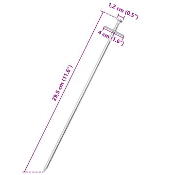 Tent Pegs 24 pcs 29.5 cm Ø6 mm Galvanised Steel