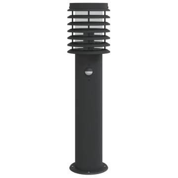 Outdoor Floor Lamp with Sensor Black 60 cm Stainless Steel