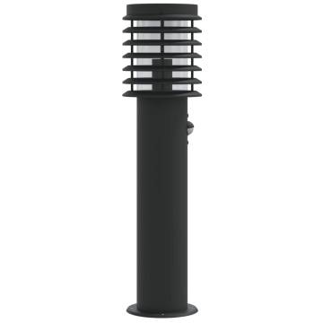 Outdoor Floor Lamp with Sensor Black 60 cm Stainless Steel