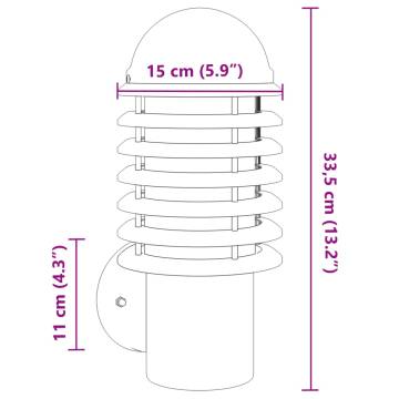 Outdoor Wall Light Black Stainless Steel